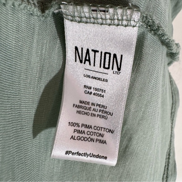 Nation LTD Habiba Tank Sage Green Smocked ruffles - Picture 8 of 11